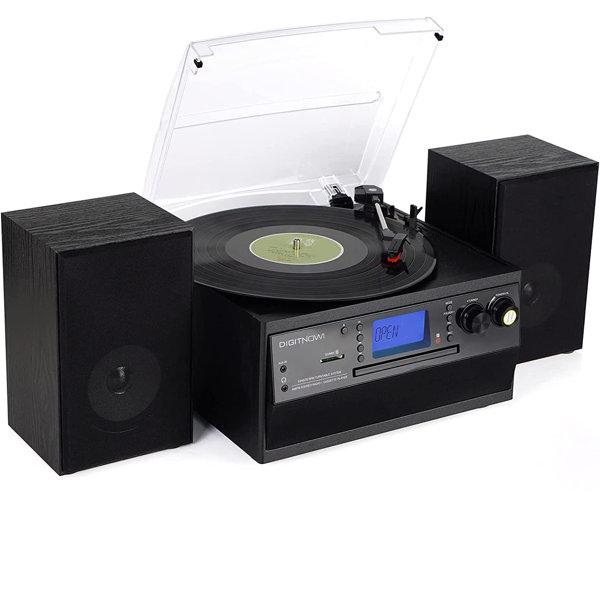 DIGITNOW Bluetooth Record Player Turntable with Stereo Speaker
